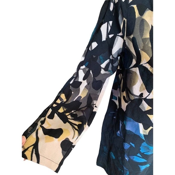 Anthropologie Maeve Dresses Size XS Shaded Garden Floral Long Sleeve Black Green - Picture 6 of 11